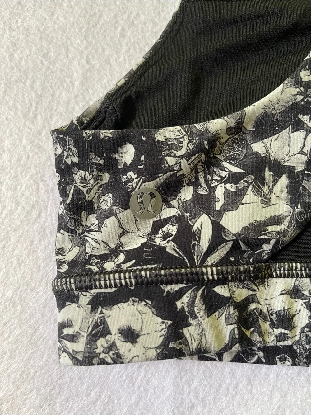 Lululemon athletica Black & White Floral Racerback Sports Bra